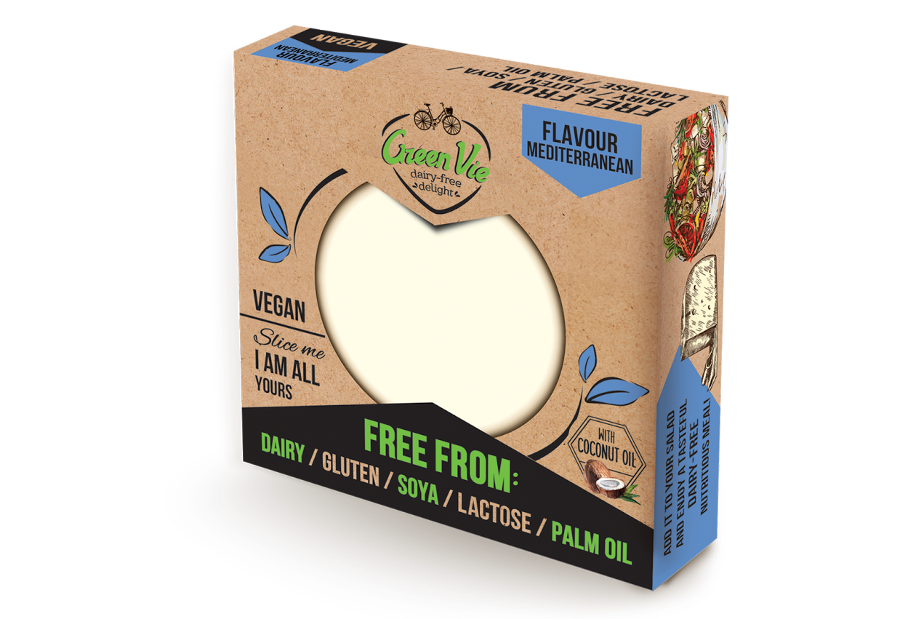 Vegan Dairy-Free Mediterranean Feta cheese package block 250g