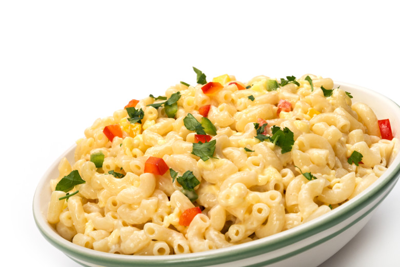 Vegan Dairy-free Plant Based Diet Mac & Cheese Plate 4 servings with cheddar flavour cheese
