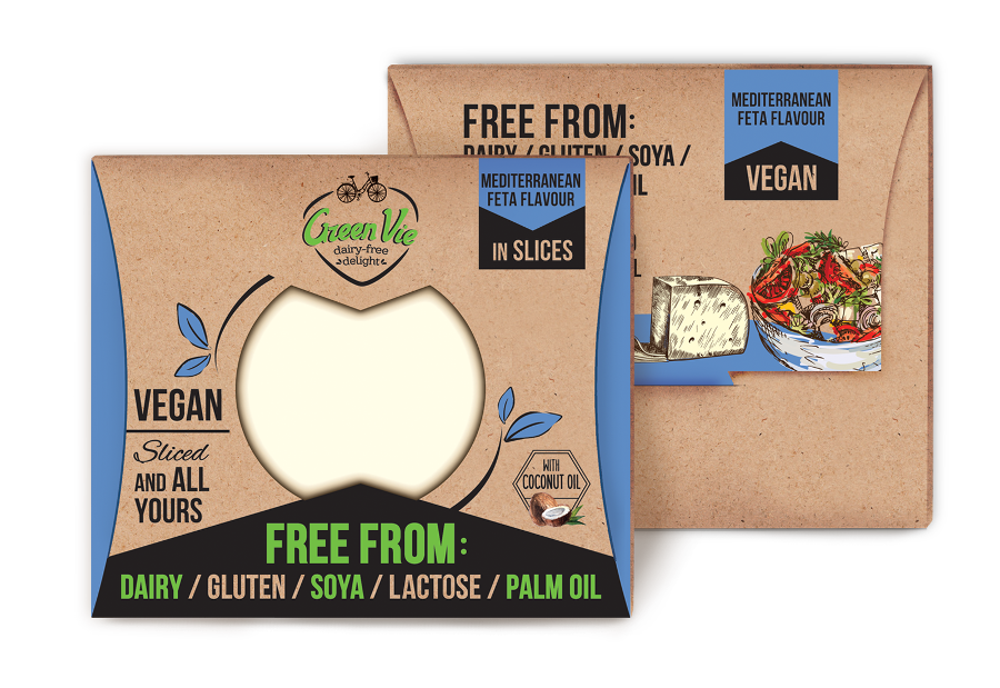 Vegan Dairy-Free Mediterranean Feta cheese flavour package slices 100g and 200g
